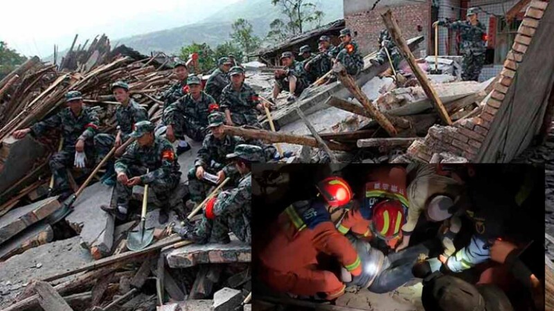 Sismo de 6.2 grados estremece a China, van 111 muertos hasta ahora