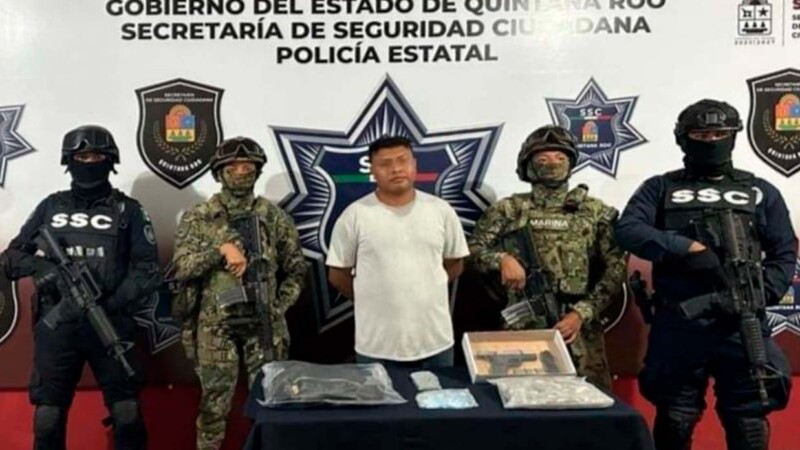 Armado y con droga, detienen a "tirador" en Cancún