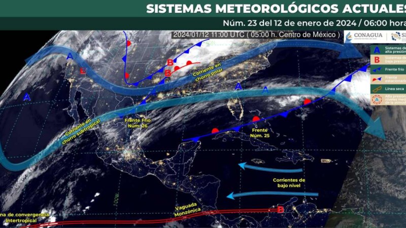 Pronóstico del clima para hoy viernes 12 de enero de 2024 en Quintana Roo