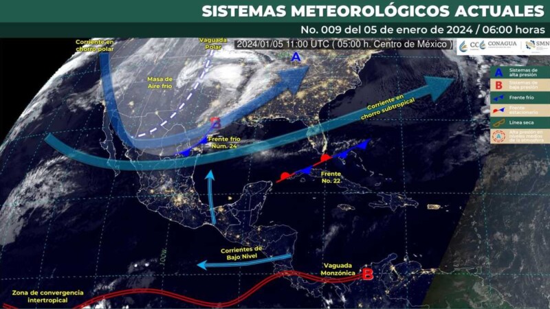Pronóstico del clima para hoy viernes 5 de enero de 2024 en Quintana Roo