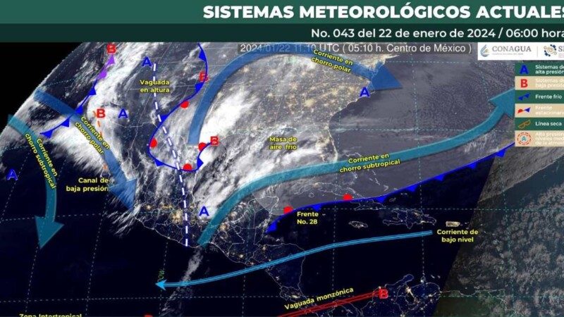 Pronóstico del clima para hoy lunes 22 de enero de 2024 en Quintana Roo