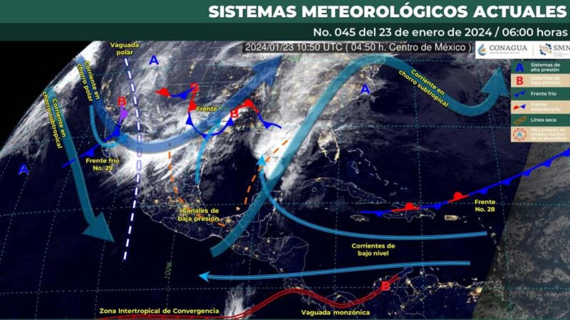 Pronóstico del clima para hoy martes 23 de enero de 2024 en Quintana Roo