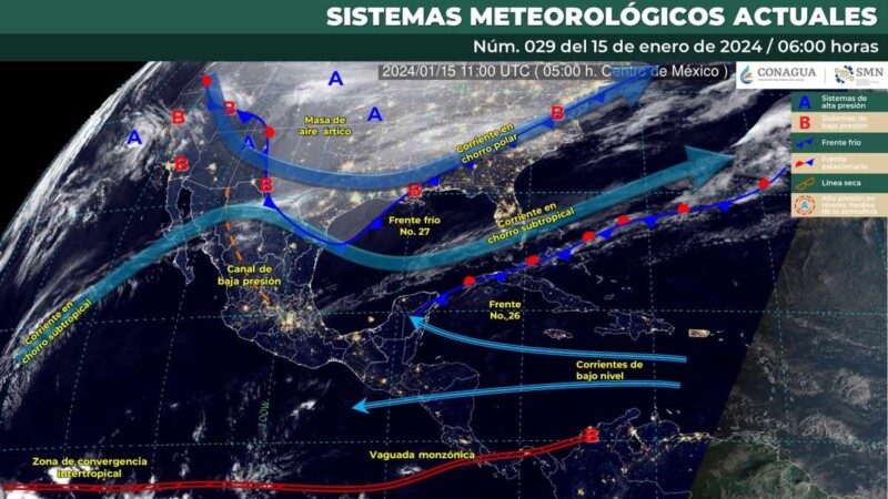 Pronóstico del clima para hoy lunes 15 de enero de 2024 en Quintana Roo