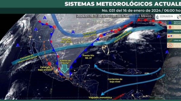 Pronóstico del clima para hoy martes 16 de enero de 2024 en Quintana Roo