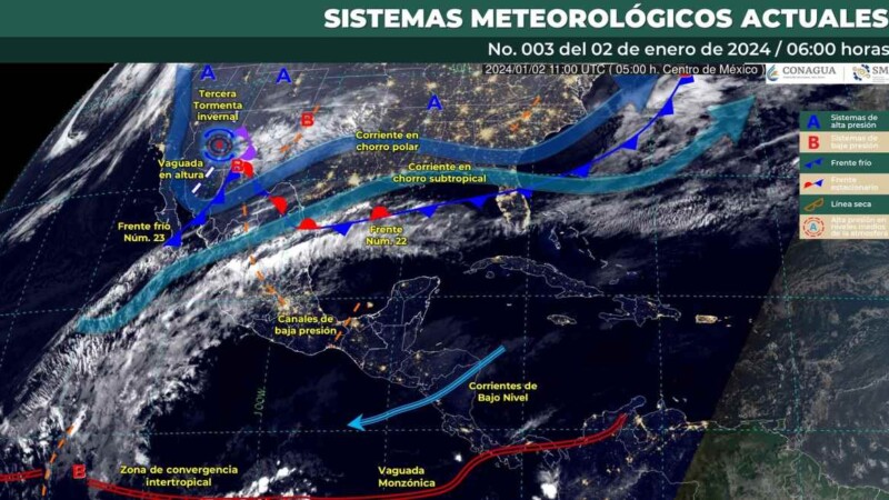 Pronóstico del clima para hoy martes 2 de enero de 2024 en Quintana Roo