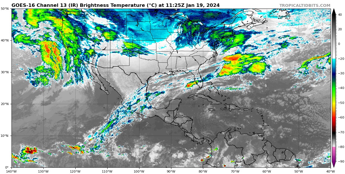 Pronóstico del clima para hoy viernes 19 de enero 2024 en Quintana Roo; cielo medio nublado a nublado, con lluvias puntuales fuertes.