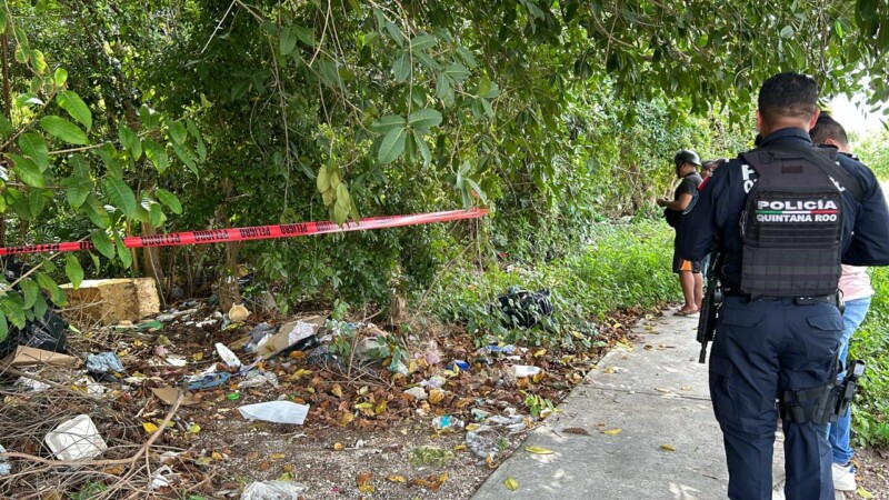 Hallan un cadáver en un área verde del fraccionamiento Paseos Kabah de Cancún