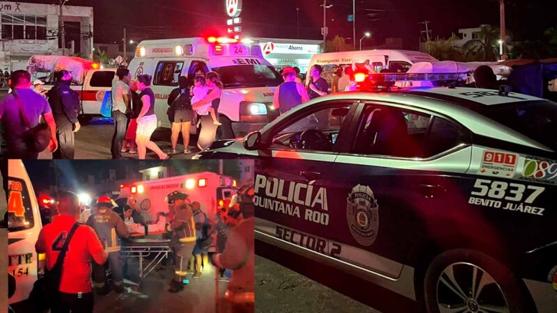 Choca "combi" de TTE en Cancún y deja diez lesionados