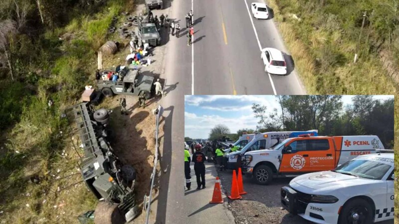 Vuelca camión de Sedena en Tamaulipas y deja 28 heridos