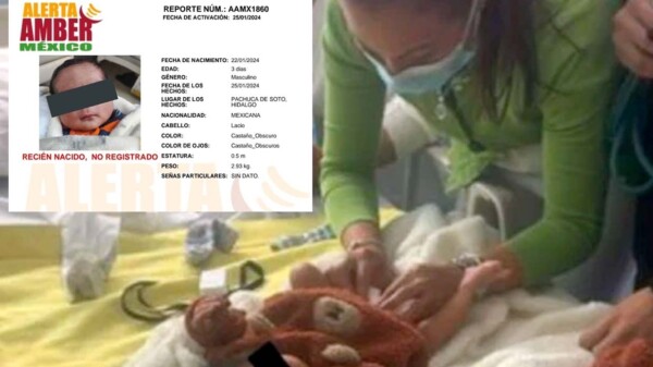 Autoridades recuperan a bebé robado en Hidalgo