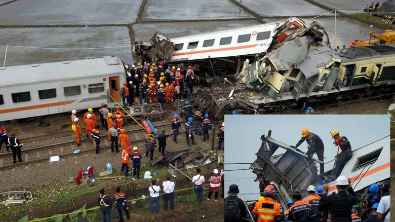 Dos trenes chocan en Indonesia y mueren cuatro personas