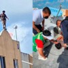Autoridades en Cancún rescatan a sujeto que pretendía saltar de un edificio