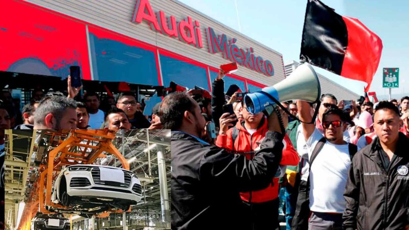 Trabajadores de Audi en Puebla cumplen semana de huelga