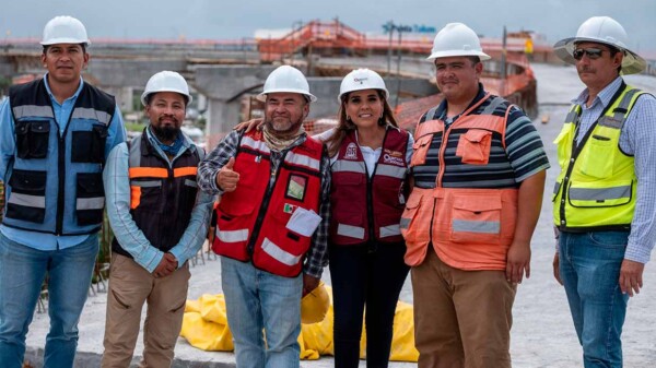 Supervisa Mara Lezama avances en el puente Nichupté, obra emblemática para la justicia social