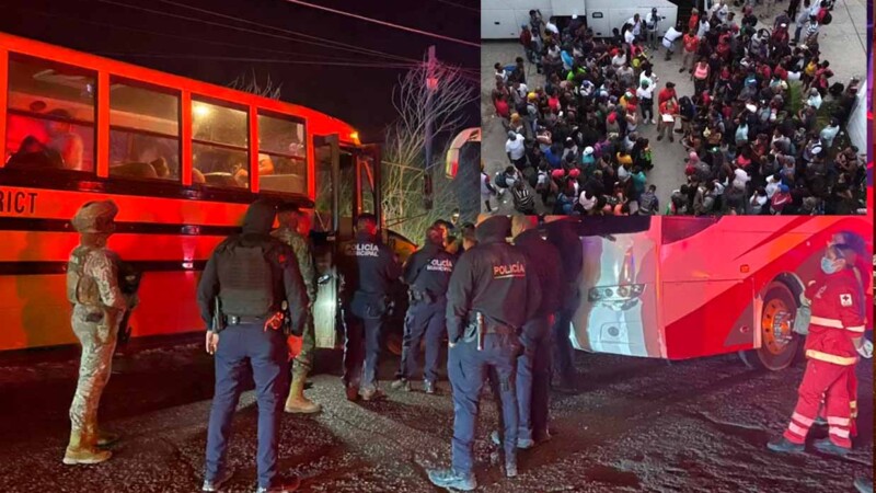 Rescatan en Sonora a mas de 400 migrantes hacinados en camiones