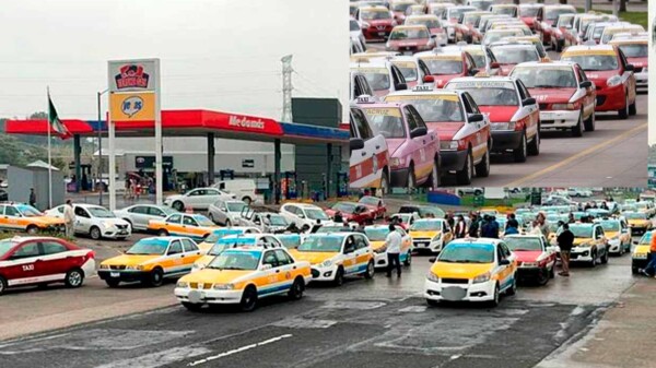 Ante presuntos abusos policiales, se manifiestan taxistas en Veracruz