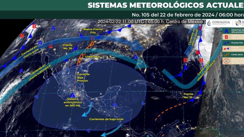 Pronóstico del clima para hoy jueves 22 de febrero de 2024 en Quintana Roo