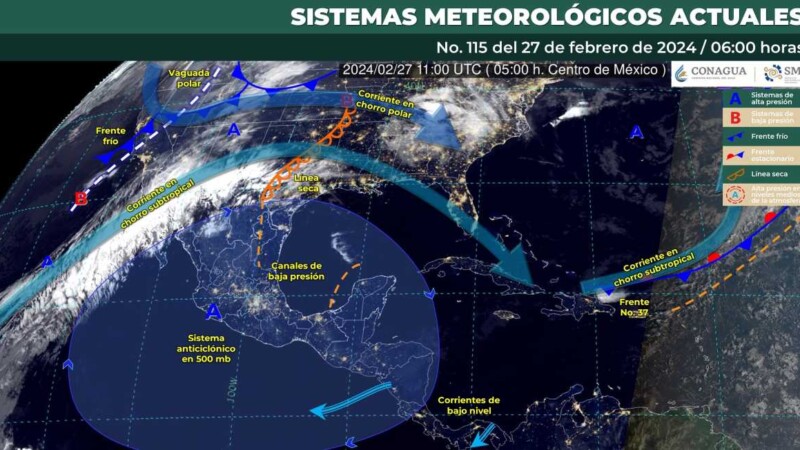 Pronóstico del clima para hoy martes 27 de febrero 2024 en Quintana Roo