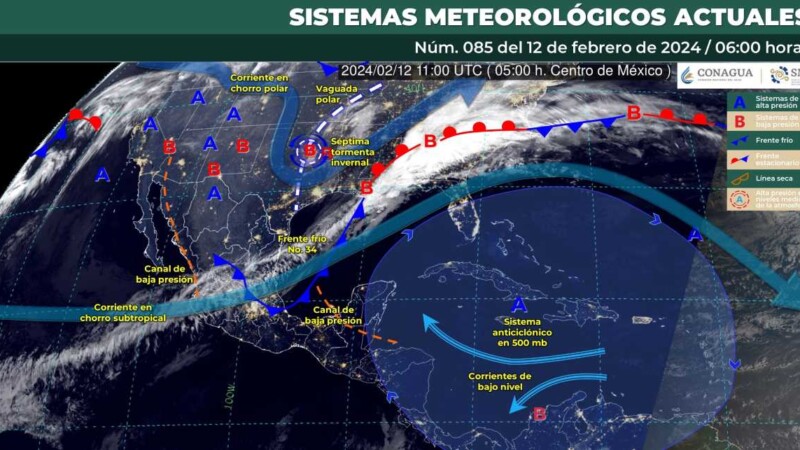 Pronóstico del clima para hoy lunes 12 de febrero de 2024 en Quintana Roo