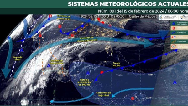 Pronóstico del clima para hoy jueves 15 de febrero de 2024 en Quintana Roo