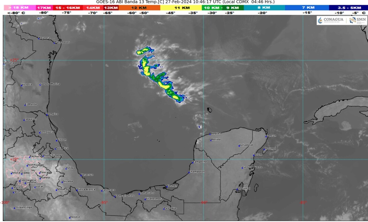 Pronóstico del clima para hoy martes 27 de febrero 2024 en Quintana Roo; cielo parcialmente nublado con lluvias aisladas en el estado.