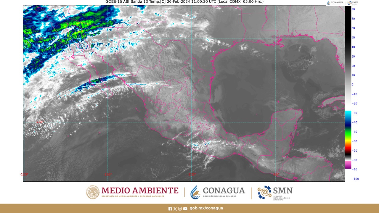 Pronóstico del clima para hoy lunes 26 de febrero de 2024 en Quintana Roo; cielo parcialmente nublado con lluvias aisladas en el estado.