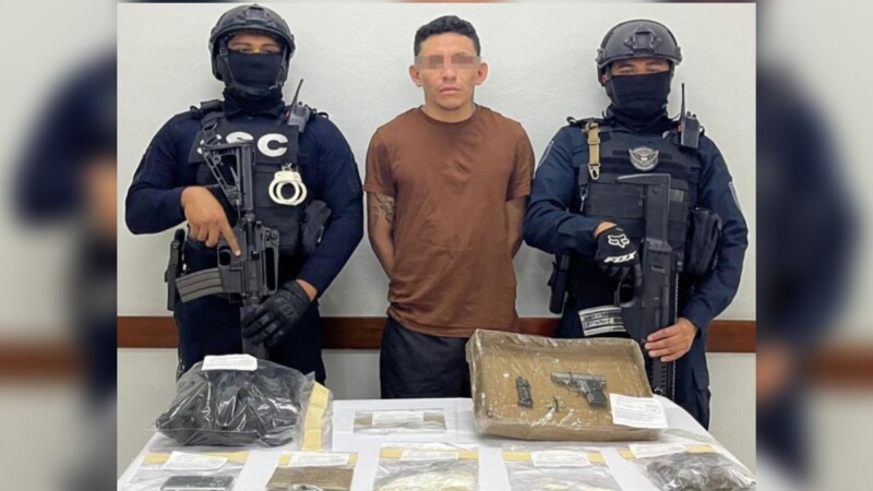 En Cozumel detienen a presunto narcomenudista armado