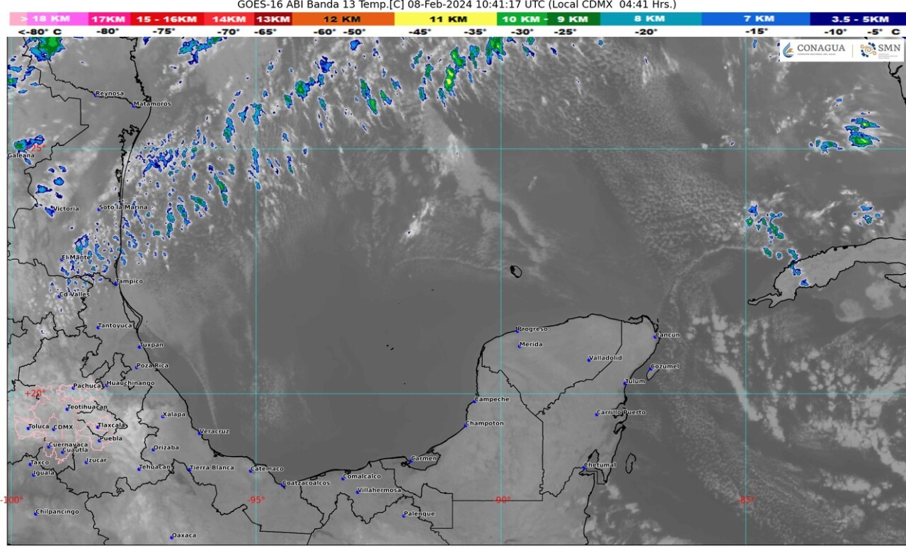 Pronóstico del clima para hoy jueves 8 de febrero de 2024 en Quintana Roo; cielo despejado a parcialmente nublado y lluvias aisladas en el estado.