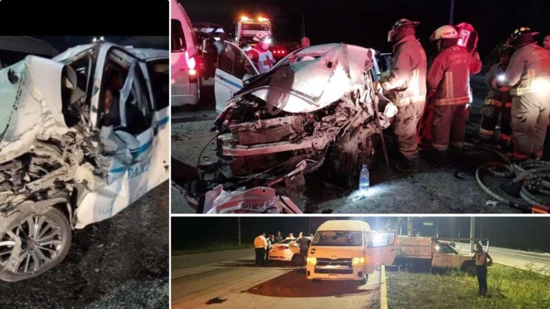 Taxista de Playa del Carmen queda prensado en fuerte accidente carretero