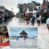 Inundación por frente frio 32 sorprende a Holbox