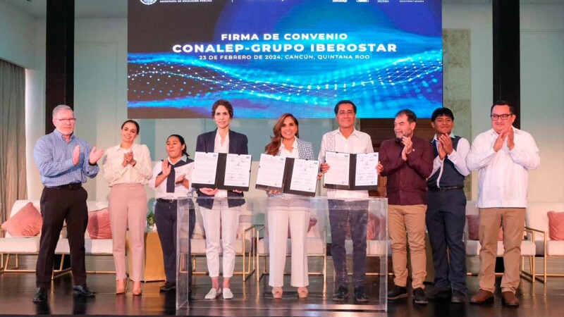 Firman Conalep e Iberostar modelo de formación y promoción de jóvenes quintanarroenses