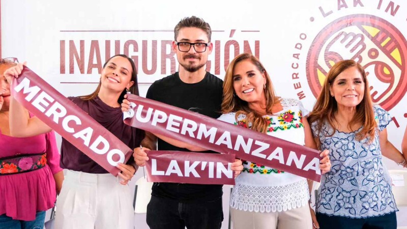 Con una inversión de 43 mdp inaugura Mara Lezama y Román Meyer el Mercado Lak´in, de la SM 259 en Cancún