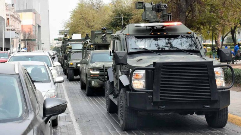 Patrulla Ejército Mexicano calles de Monterrey