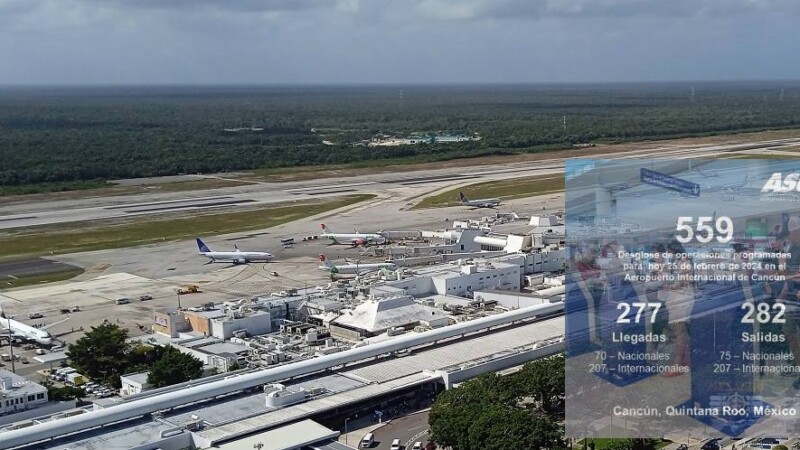 Programan 559 operaciones para hoy en el Aeropuerto Internacional de Cancún