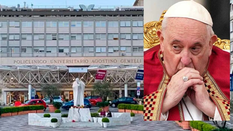 Hospitalizan al Papa Francisco en Roma