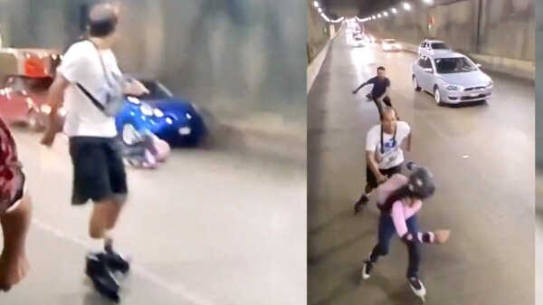 Patinadores en CDMX casi causan mortal accidente