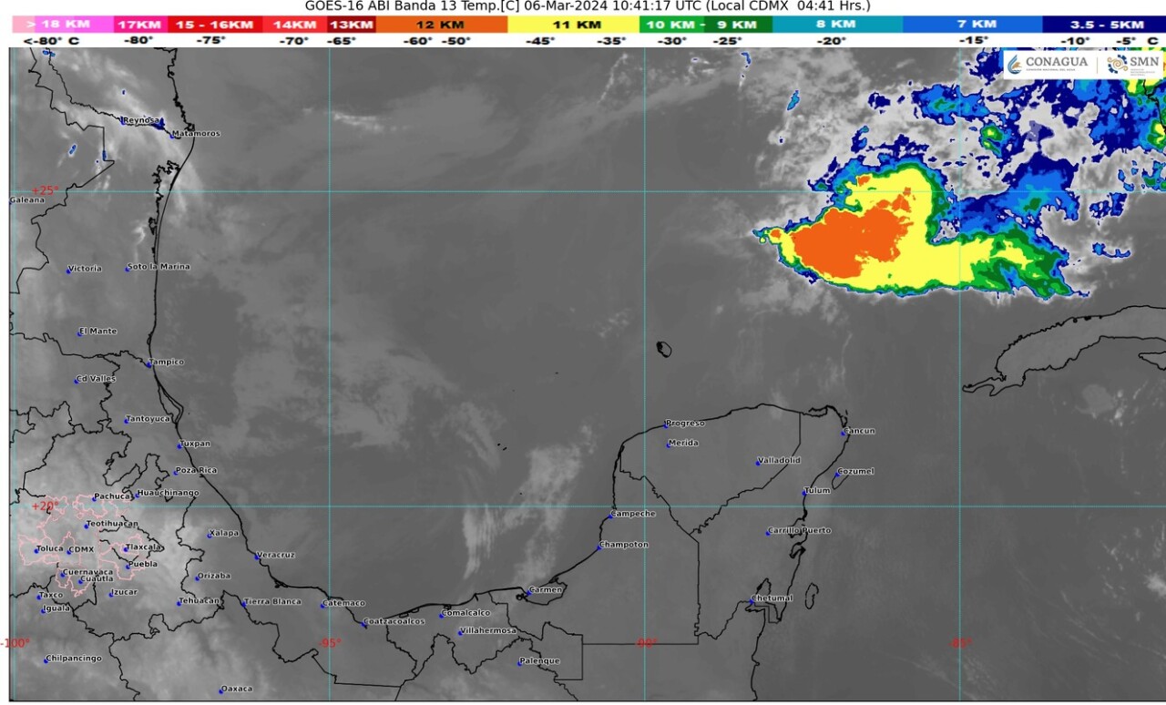 Pronóstico del clima para hoy miércoles 6 de marzo de 2024 en Quintana Roo; cielo medio nublado durante el día sin posibilidad de lluvias en el estado.