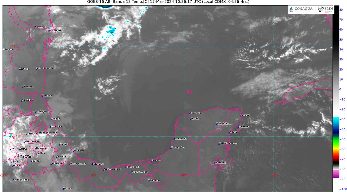 Pronóstico del clima para hoy domingo 17 de marzo 2024 en Quintana Roo; cielo medio nublado con lluvias aisladas en el estado