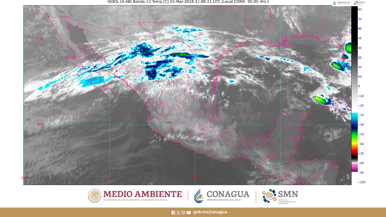 Pronóstico del clima para hoy domingo 3 de marzo 2024 en Quintana Roo; cielo medio nublado durante el día. Lluvias aisladas en zonas del estado.