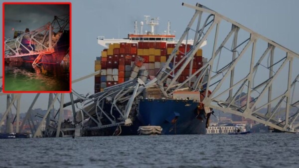 Colapsa puente en Baltimore tras colisión de carguero