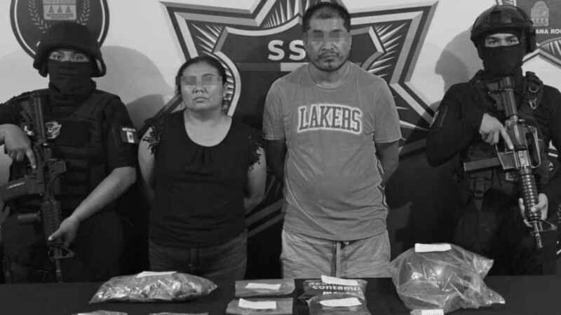 Detienen a hombre y una mujer con droga en la Región 100 de Cancún