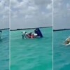 Se hunde embarcación con turistas en la laguna de Bacalar