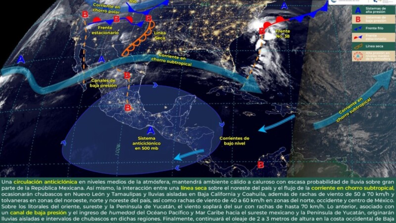 Pronóstico del clima para hoy lunes 4 de marzo de 2024 en Quintana Roo