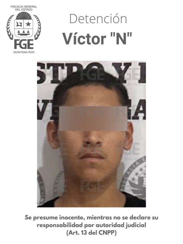 Dos detenidos por secuestro de una extranjera en Cancún; Víctor “N” y un menor de edad fueron asegurados en la colonia irregular “El Milagro”.