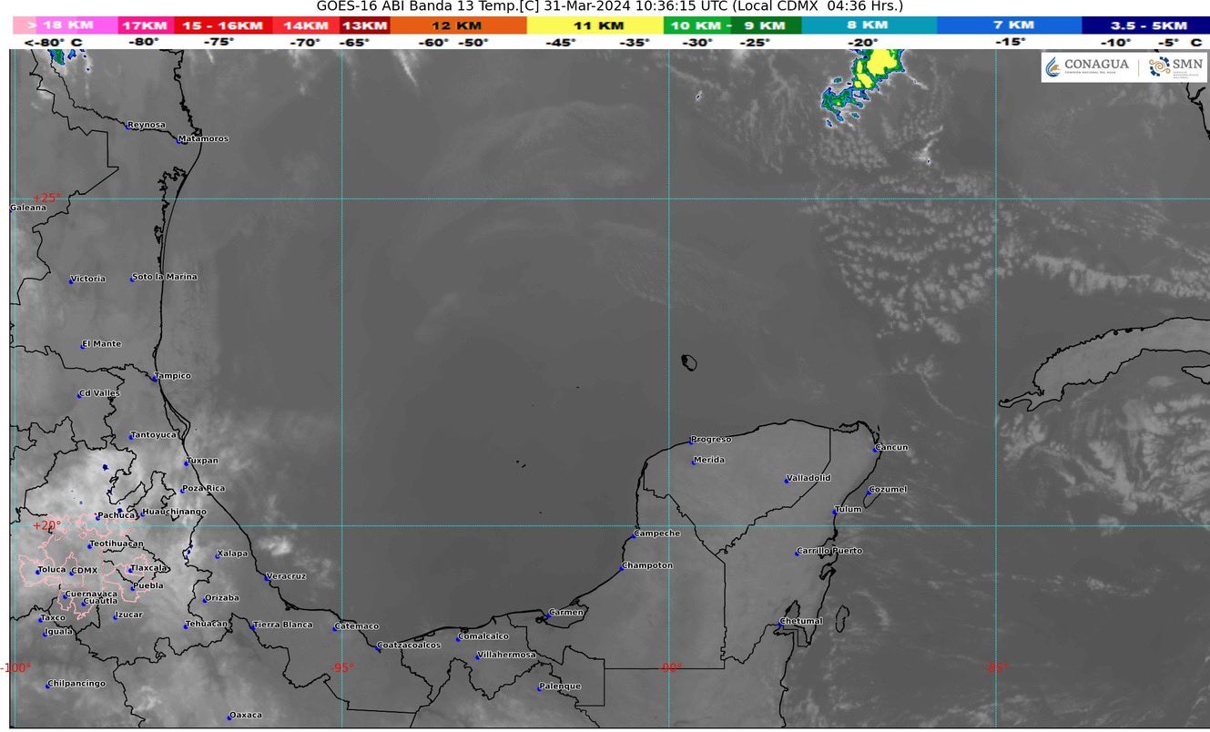 Pronóstico del clima para hoy domingo 31 marzo de 2024 en Quintana Roo; cielo medio nublado y posibles lluvias aisladas para la entidad.