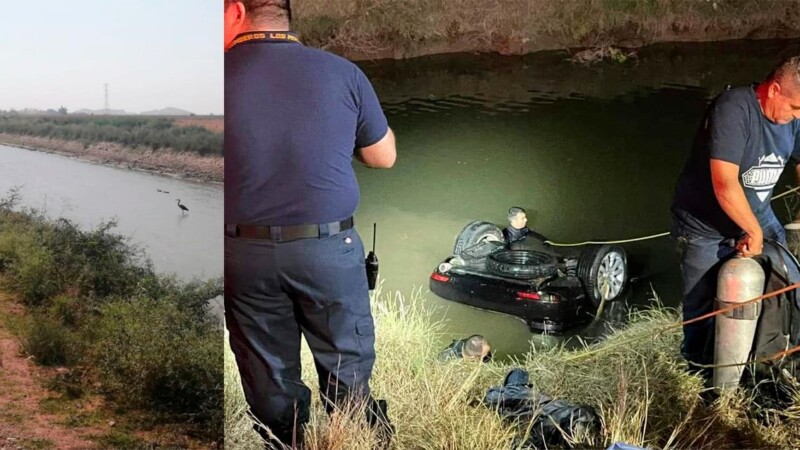 Mueren siete al volcar camioneta y caer a un canal hidráulico