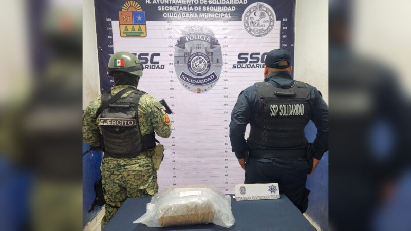 Recala paquete de droga en Playa del Carmen