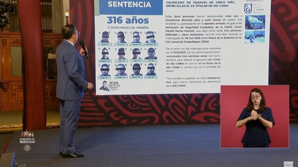 Condenan a 316 años de cárcel a agresores de García Harfuch