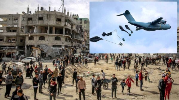 Bombardea Estados Unidos a Gaza...con alimentos