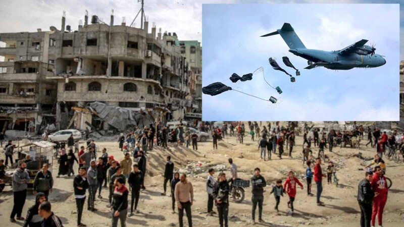 Bombardea Estados Unidos a Gaza...con alimentos